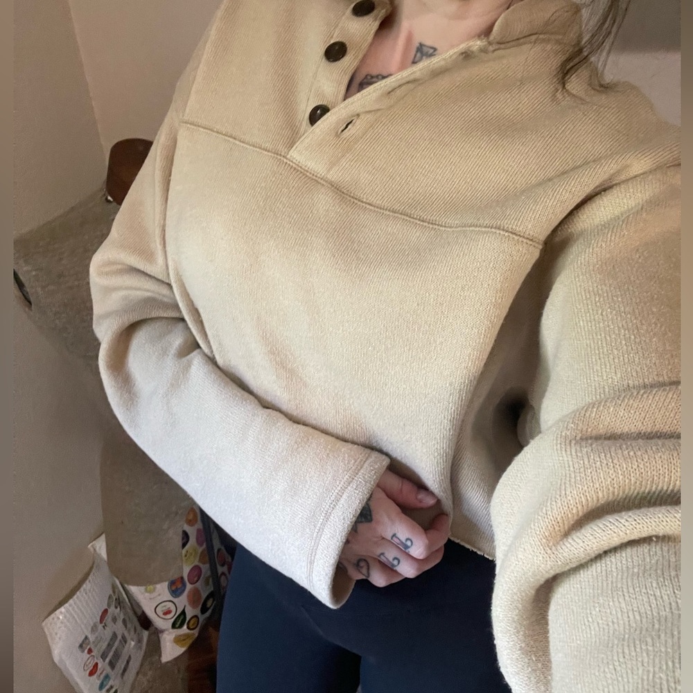 Vintage Cropped Henely Pullover. Size XL.